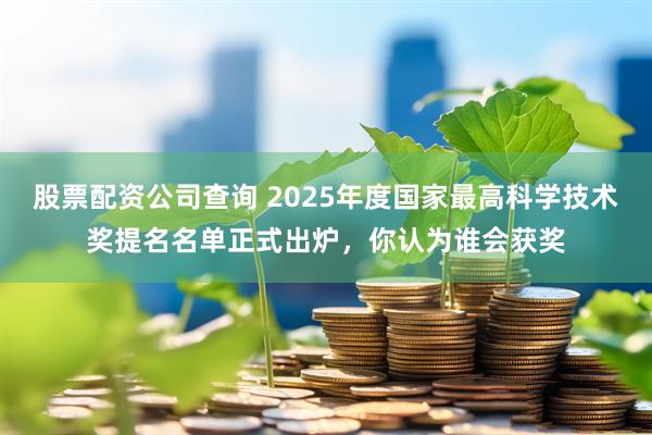 股票配资公司查询 2025年度国家最高科学技术奖提名名单正式出炉，你认为谁会获奖